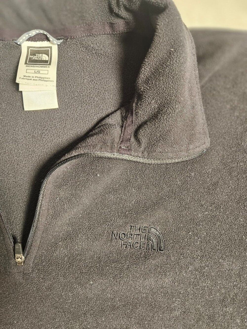 The North Face Quarter Zip Fleece Pullover Mens L Gray